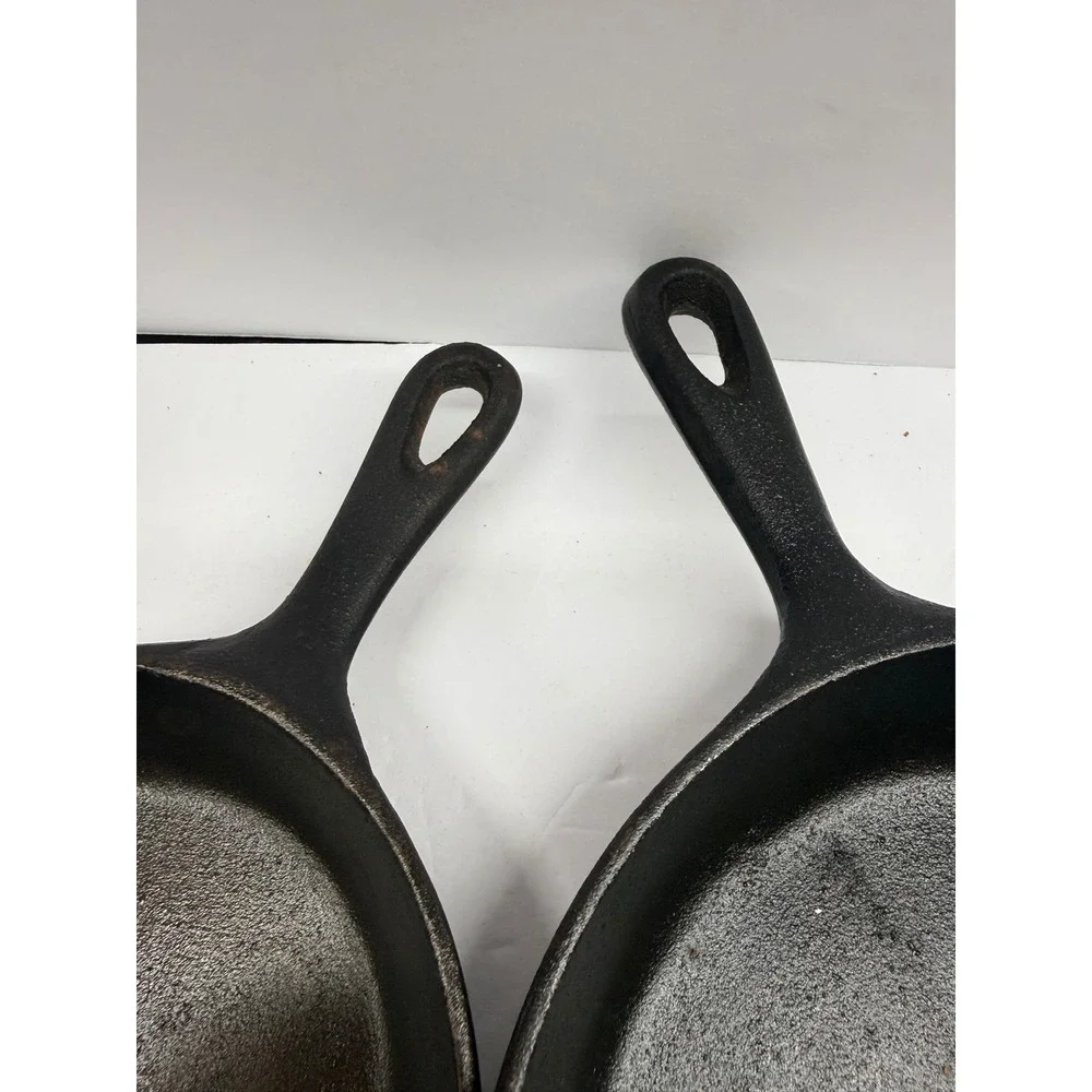 CookTools Cast Iron Skillet Set 2 Piece 6.5 and 8 Inch Black Frying Pans